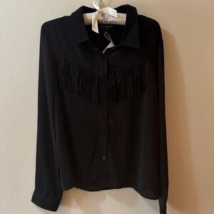 Kittenish Fringe Button Down- NWT!